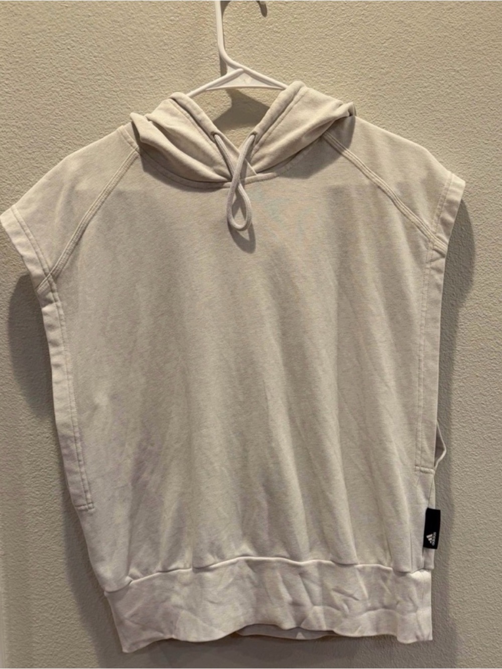 3/$15 adidas Sleeveless Hooded Top in Off-White